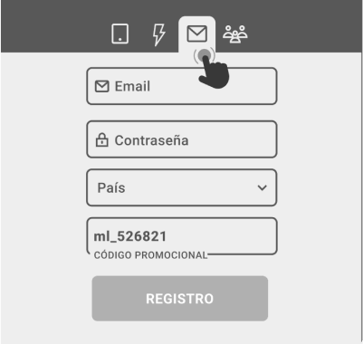 Registro por correo electrónico